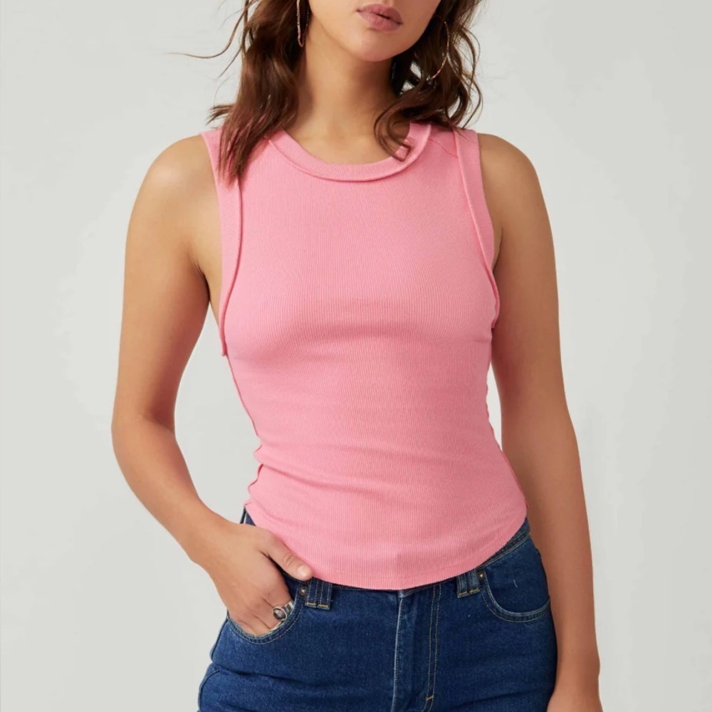 Free People Kate Tank Top CORAL NWT